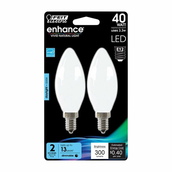 Happylight Enhance 3.3W B10 Filament LED Bulb 300 Lumens - Daylight HA3326172